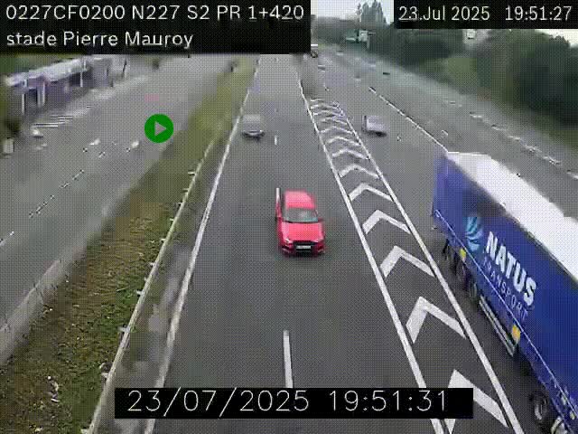 Webcam à hauteur du Stade Pierre Mauroy à Villeneuve d'Ascq sur la N227. Vue orientée vers Mons-en-Baroeul