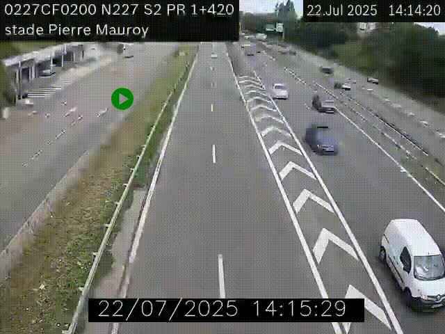 Webcam à hauteur du Stade Pierre Mauroy à Villeneuve d'Ascq sur la N227. Vue orientée vers Mons-en-Baroeul