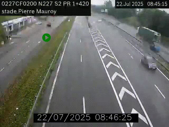 Webcam à hauteur du Stade Pierre Mauroy à Villeneuve d'Ascq sur la N227. Vue orientée vers Mons-en-Baroeul