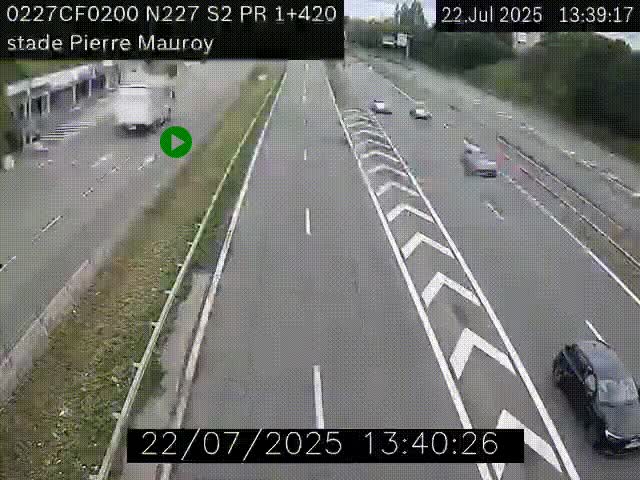 Webcam à hauteur du Stade Pierre Mauroy à Villeneuve d'Ascq sur la N227. Vue orientée vers Mons-en-Baroeul