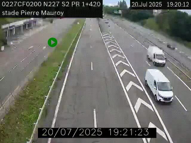 Webcam à hauteur du Stade Pierre Mauroy à Villeneuve d'Ascq sur la N227. Vue orientée vers Mons-en-Baroeul
