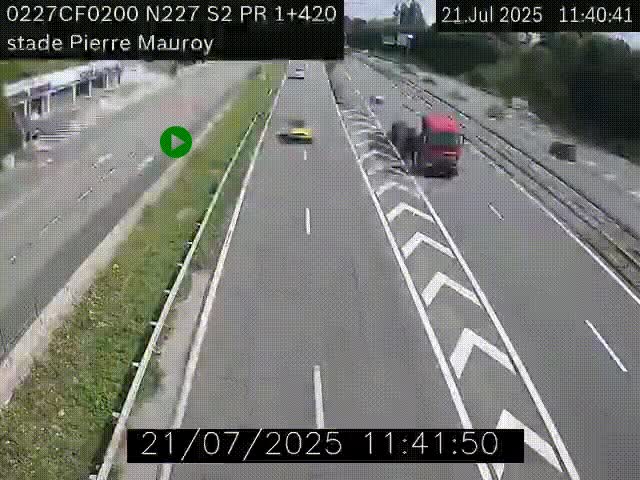 Webcam à hauteur du Stade Pierre Mauroy à Villeneuve d'Ascq sur la N227. Vue orientée vers Mons-en-Baroeul