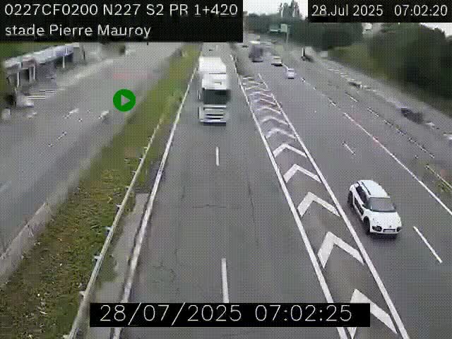 Webcam à hauteur du Stade Pierre Mauroy à Villeneuve d'Ascq sur la N227. Vue orientée vers Mons-en-Baroeul