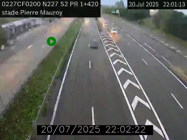 Webcam à hauteur du Stade Pierre Mauroy à Villeneuve d'Ascq sur la N227. Vue orientée vers Mons-en-Baroeul