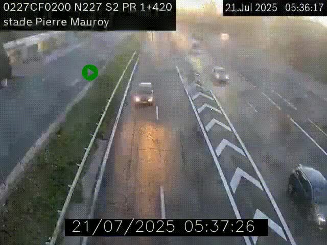 Webcam à hauteur du Stade Pierre Mauroy à Villeneuve d'Ascq sur la N227. Vue orientée vers Mons-en-Baroeul