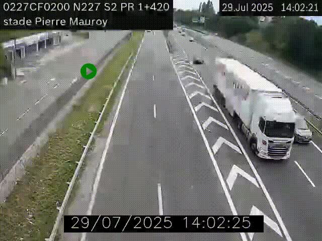 Webcam à hauteur du Stade Pierre Mauroy à Villeneuve d'Ascq sur la N227. Vue orientée vers Mons-en-Baroeul