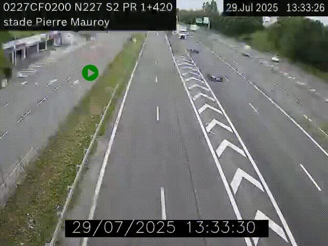 Webcam à hauteur du Stade Pierre Mauroy à Villeneuve d'Ascq sur la N227. Vue orientée vers Mons-en-Baroeul