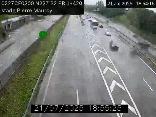 Webcam à hauteur du Stade Pierre Mauroy à Villeneuve d'Ascq sur la N227. Vue orientée vers Mons-en-Baroeul