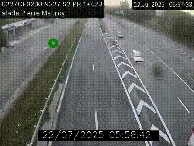 Webcam à hauteur du Stade Pierre Mauroy à Villeneuve d'Ascq sur la N227. Vue orientée vers Mons-en-Baroeul