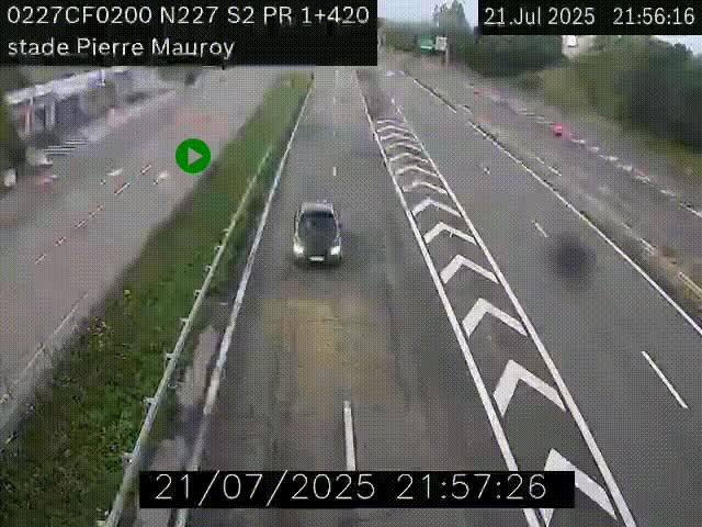 Webcam à hauteur du Stade Pierre Mauroy à Villeneuve d'Ascq sur la N227. Vue orientée vers Mons-en-Baroeul