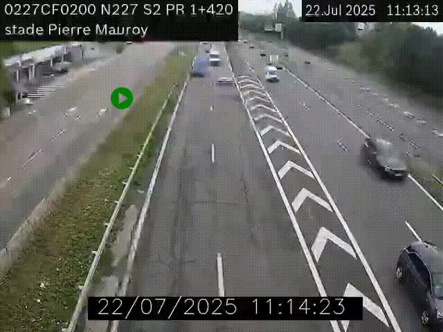 Webcam à hauteur du Stade Pierre Mauroy à Villeneuve d'Ascq sur la N227. Vue orientée vers Mons-en-Baroeul