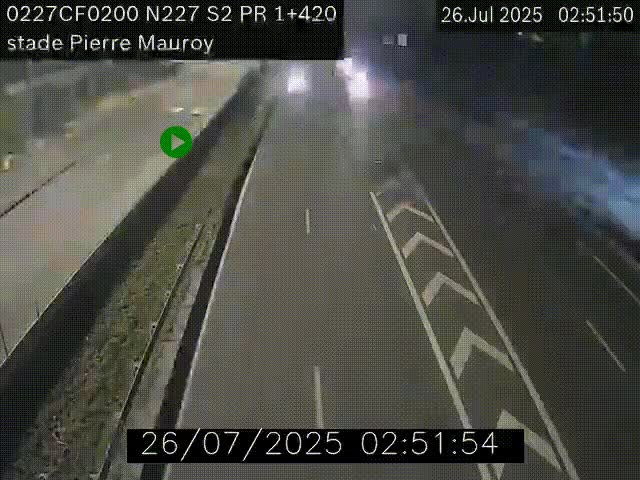 Webcam à hauteur du Stade Pierre Mauroy à Villeneuve d'Ascq sur la N227. Vue orientée vers Mons-en-Baroeul