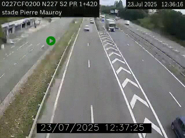 Webcam à hauteur du Stade Pierre Mauroy à Villeneuve d'Ascq sur la N227. Vue orientée vers Mons-en-Baroeul