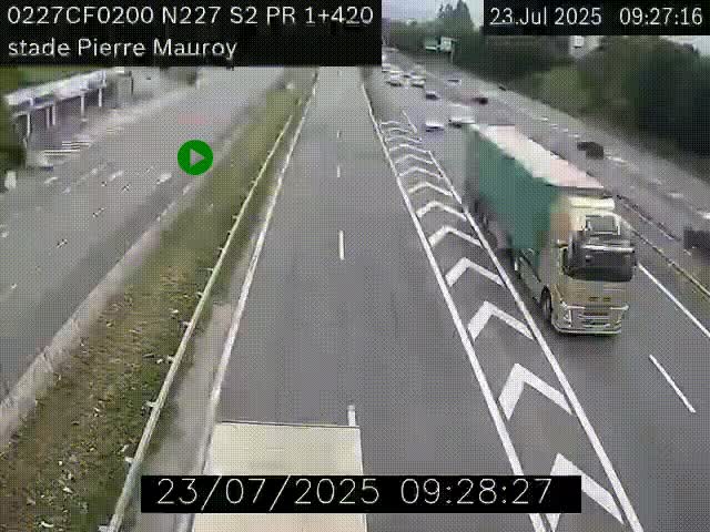 Webcam à hauteur du Stade Pierre Mauroy à Villeneuve d'Ascq sur la N227. Vue orientée vers Mons-en-Baroeul