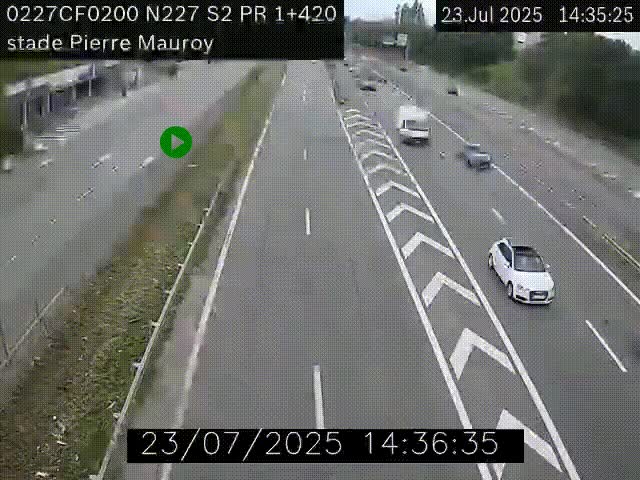 Webcam à hauteur du Stade Pierre Mauroy à Villeneuve d'Ascq sur la N227. Vue orientée vers Mons-en-Baroeul