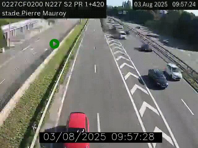 Webcam à hauteur du Stade Pierre Mauroy à Villeneuve d'Ascq sur la N227. Vue orientée vers Mons-en-Baroeul