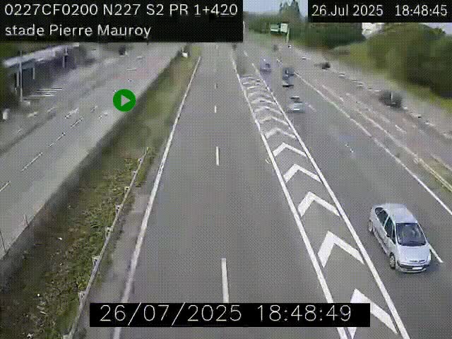 Webcam à hauteur du Stade Pierre Mauroy à Villeneuve d'Ascq sur la N227. Vue orientée vers Mons-en-Baroeul
