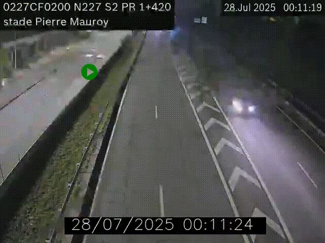 Webcam à hauteur du Stade Pierre Mauroy à Villeneuve d'Ascq sur la N227. Vue orientée vers Mons-en-Baroeul