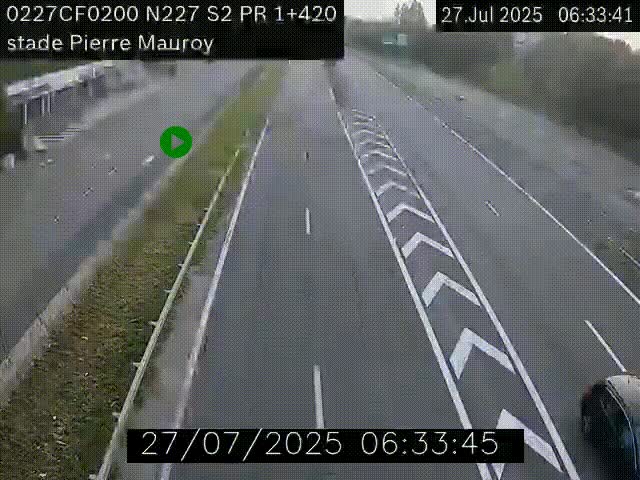 Webcam à hauteur du Stade Pierre Mauroy à Villeneuve d'Ascq sur la N227. Vue orientée vers Mons-en-Baroeul