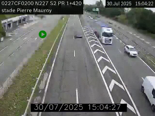 Webcam à hauteur du Stade Pierre Mauroy à Villeneuve d'Ascq sur la N227. Vue orientée vers Mons-en-Baroeul