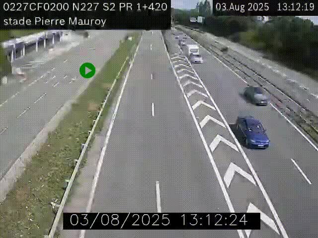 Webcam à hauteur du Stade Pierre Mauroy à Villeneuve d'Ascq sur la N227. Vue orientée vers Mons-en-Baroeul