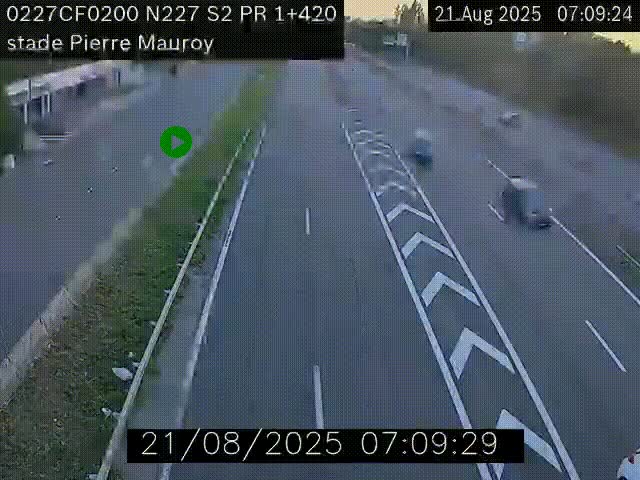 Webcam à hauteur du Stade Pierre Mauroy à Villeneuve d'Ascq sur la N227. Vue orientée vers Mons-en-Baroeul