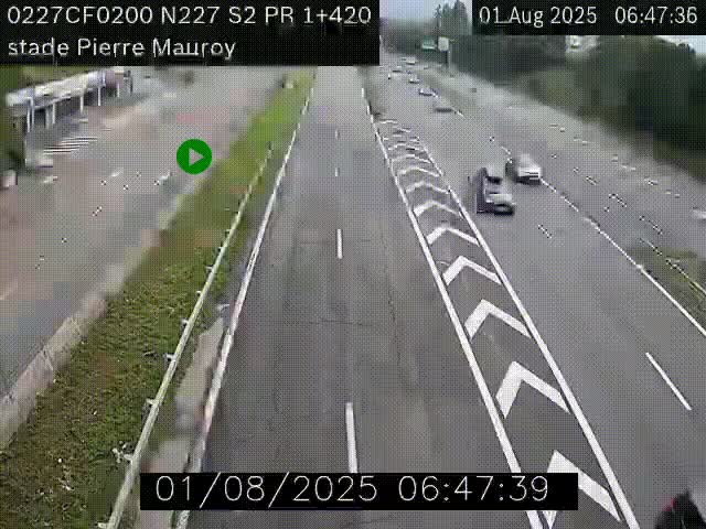Webcam à hauteur du Stade Pierre Mauroy à Villeneuve d'Ascq sur la N227. Vue orientée vers Mons-en-Baroeul