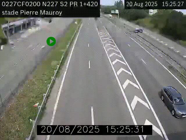 Webcam à hauteur du Stade Pierre Mauroy à Villeneuve d'Ascq sur la N227. Vue orientée vers Mons-en-Baroeul