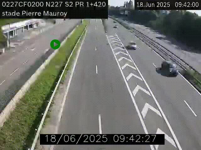 Webcam à hauteur du Stade Pierre Mauroy à Villeneuve d'Ascq sur la N227. Vue orientée vers Mons-en-Baroeul