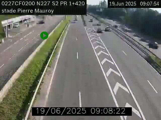 Webcam à hauteur du Stade Pierre Mauroy à Villeneuve d'Ascq sur la N227. Vue orientée vers Mons-en-Baroeul