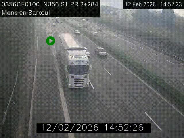 Webcam à l'entrée de Lille en direction du périphérique, à proximité de Mons-en-Baroeul sur la N356