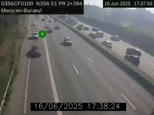Webcam à l'entrée de Lille en direction du périphérique, à proximité de Mons-en-Baroeul sur la N356