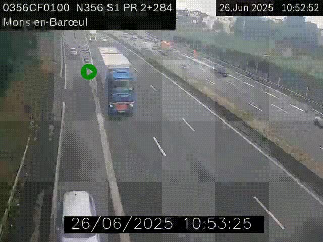 Webcam à l'entrée de Lille en direction du périphérique, à proximité de Mons-en-Baroeul sur la N356