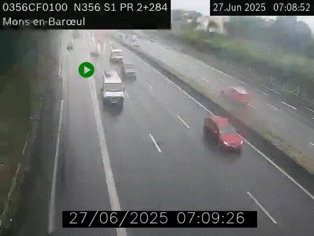 Webcam à l'entrée de Lille en direction du périphérique, à proximité de Mons-en-Baroeul sur la N356