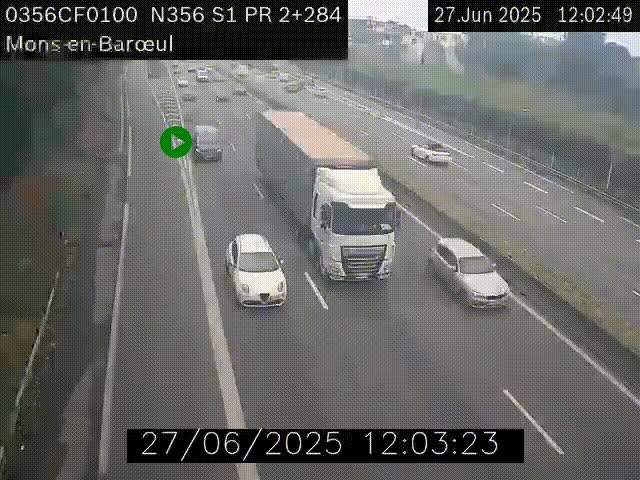Webcam à l'entrée de Lille en direction du périphérique, à proximité de Mons-en-Baroeul sur la N356