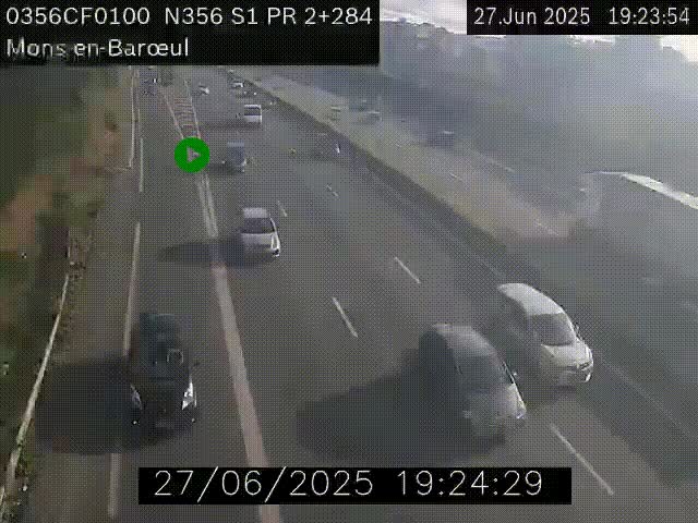 Webcam à l'entrée de Lille en direction du périphérique, à proximité de Mons-en-Baroeul sur la N356