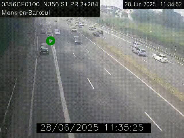 Webcam à l'entrée de Lille en direction du périphérique, à proximité de Mons-en-Baroeul sur la N356
