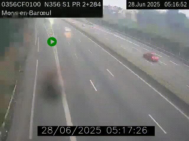 Webcam à l'entrée de Lille en direction du périphérique, à proximité de Mons-en-Baroeul sur la N356