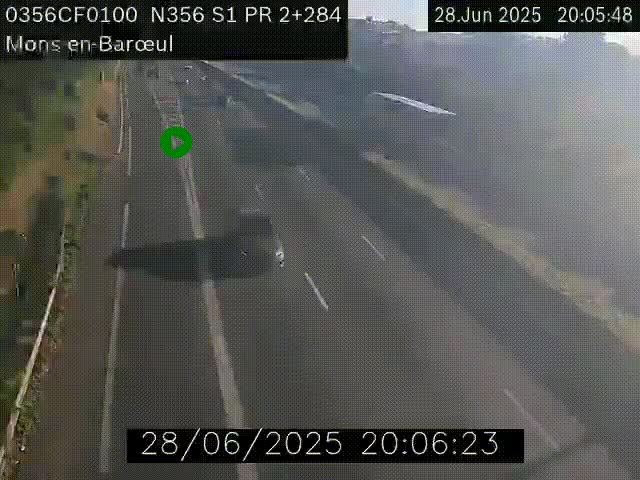 Webcam à l'entrée de Lille en direction du périphérique, à proximité de Mons-en-Baroeul sur la N356