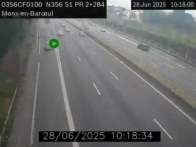 Webcam à l'entrée de Lille en direction du périphérique, à proximité de Mons-en-Baroeul sur la N356