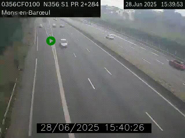 Webcam à l'entrée de Lille en direction du périphérique, à proximité de Mons-en-Baroeul sur la N356