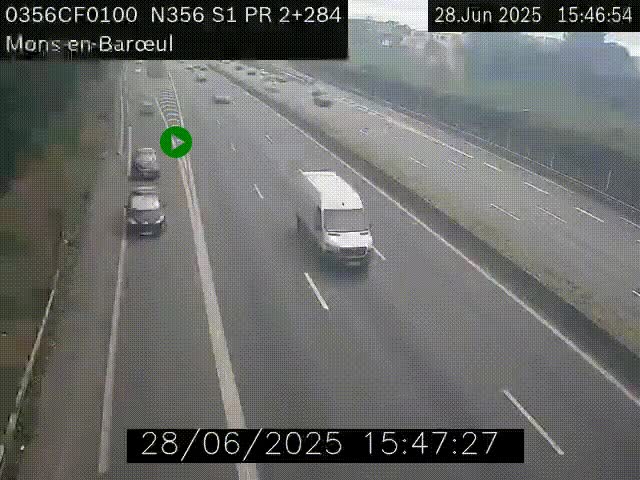 Webcam à l'entrée de Lille en direction du périphérique, à proximité de Mons-en-Baroeul sur la N356