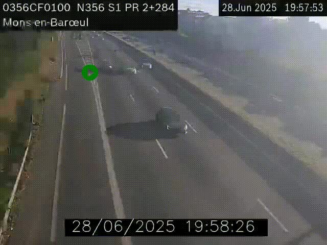 Webcam à l'entrée de Lille en direction du périphérique, à proximité de Mons-en-Baroeul sur la N356