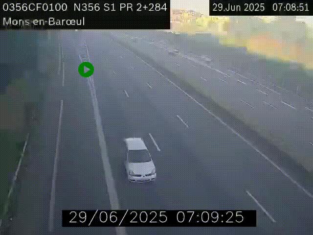 Webcam à l'entrée de Lille en direction du périphérique, à proximité de Mons-en-Baroeul sur la N356