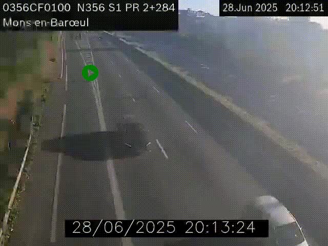 Webcam à l'entrée de Lille en direction du périphérique, à proximité de Mons-en-Baroeul sur la N356