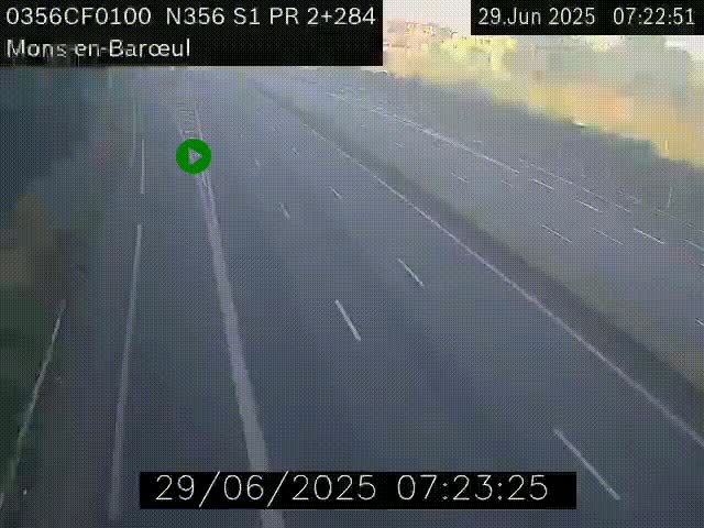 Webcam à l'entrée de Lille en direction du périphérique, à proximité de Mons-en-Baroeul sur la N356