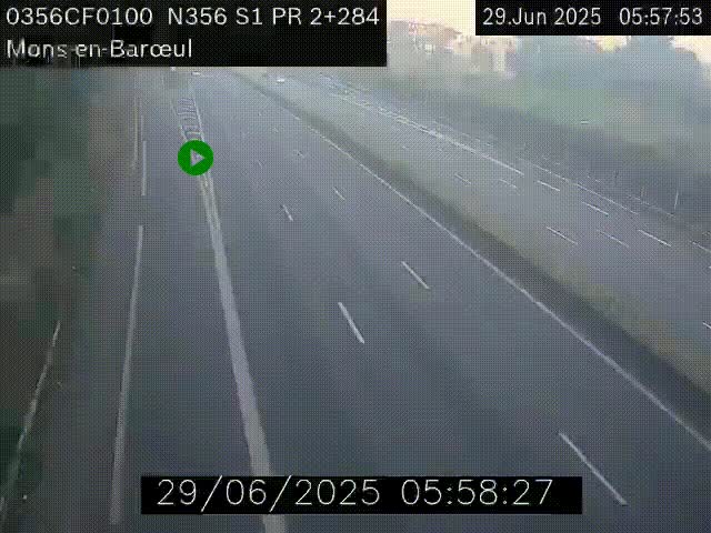 Webcam à l'entrée de Lille en direction du périphérique, à proximité de Mons-en-Baroeul sur la N356
