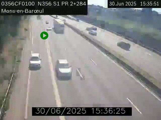 Webcam à l'entrée de Lille en direction du périphérique, à proximité de Mons-en-Baroeul sur la N356