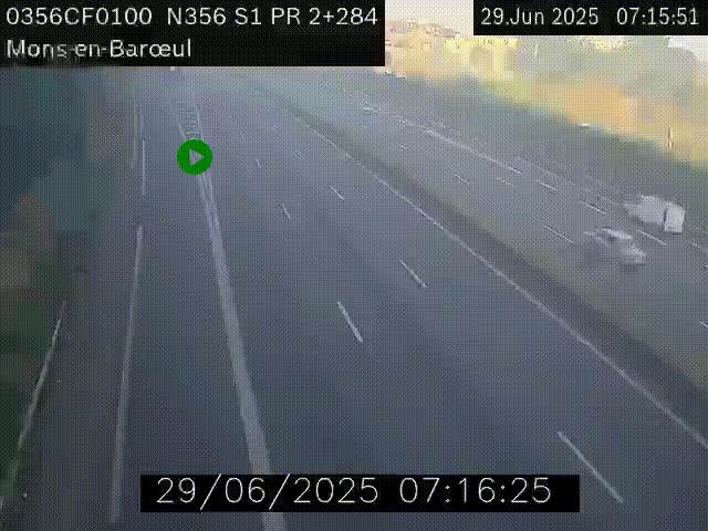 Webcam à l'entrée de Lille en direction du périphérique, à proximité de Mons-en-Baroeul sur la N356