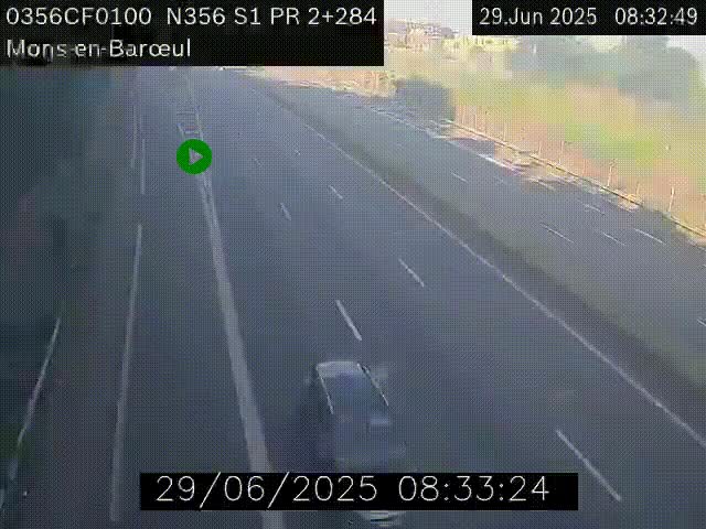 Webcam à l'entrée de Lille en direction du périphérique, à proximité de Mons-en-Baroeul sur la N356